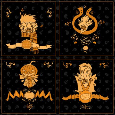 Halloween postcard invitation.