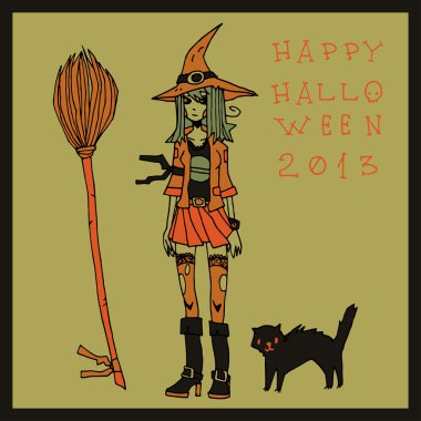 Mutlu Cadılar Bayramı kartpostal Davetiyesi