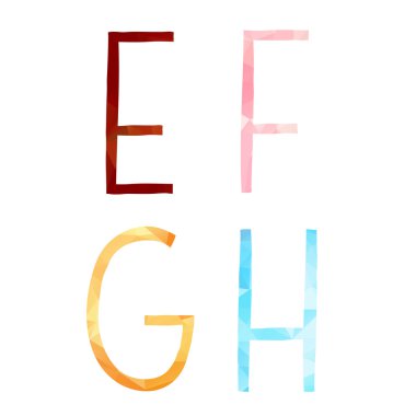 Düşük poligon elle çizilmiş alfabesi.