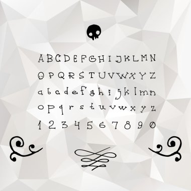 Halloween hand drawn full alphabet