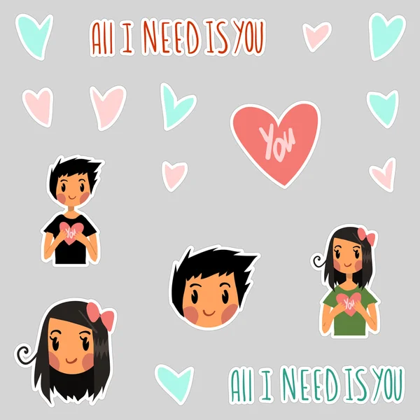 Romantische schattig "All die i need is you" — Stockvector