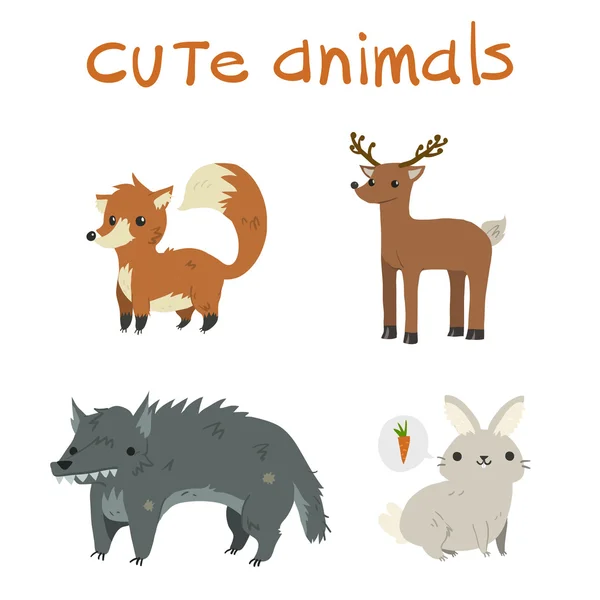 Cartoon set of animals — Stock Vector