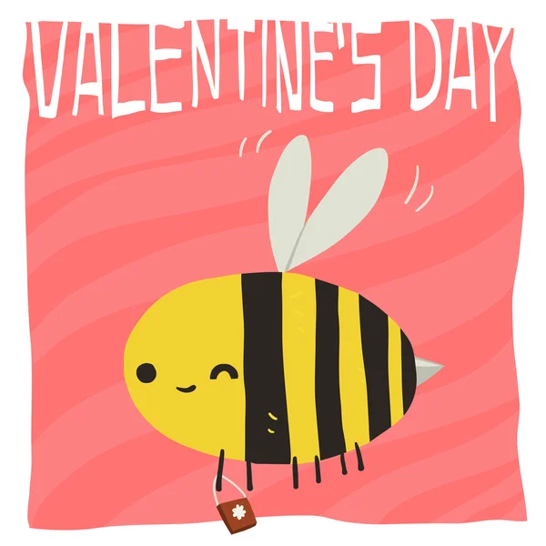 Valentine's day flat greeting card. — Stock Vector