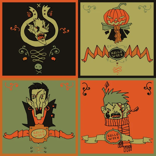 Halloween invitation carte postale . — Image vectorielle