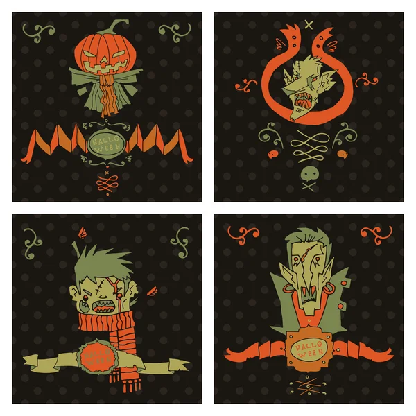 Halloween postcard invitation. — Stock vektor