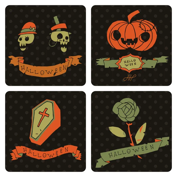 Halloween invitation carte postale — Image vectorielle