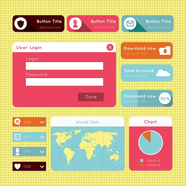 Modern UI design website elements — Stock Vector © lemon5ky #79061670