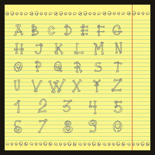 Halloween alphabet complet — Image vectorielle