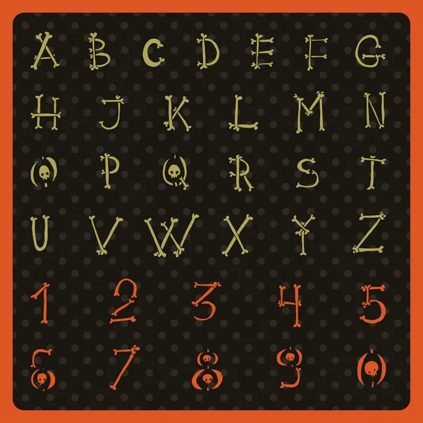 Halloween alfabeto completo — Vetor de Stock