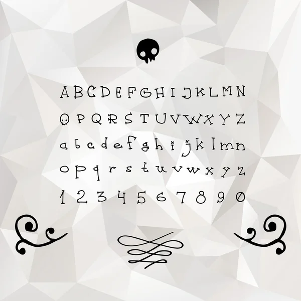 Halloween hand drawn full alphabet — Stock Vector