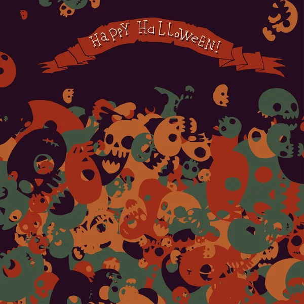 Halloween parte cráneo fondo — Archivo Imágenes Vectoriales