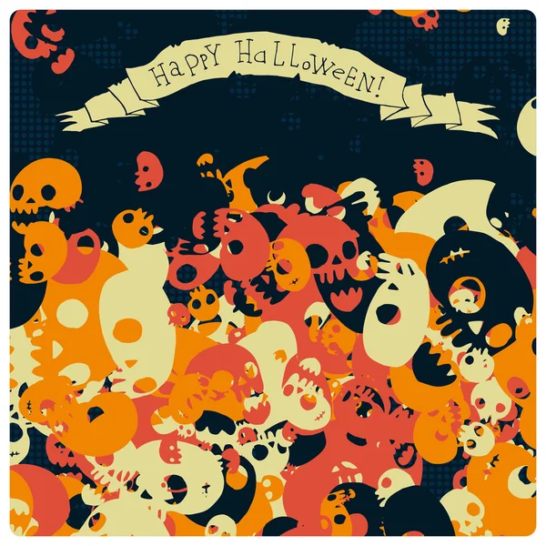 Halloween parte cráneo fondo — Vector de stock