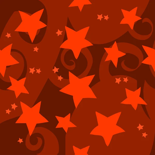 Cartoon red stars pattern. — Stock Vector