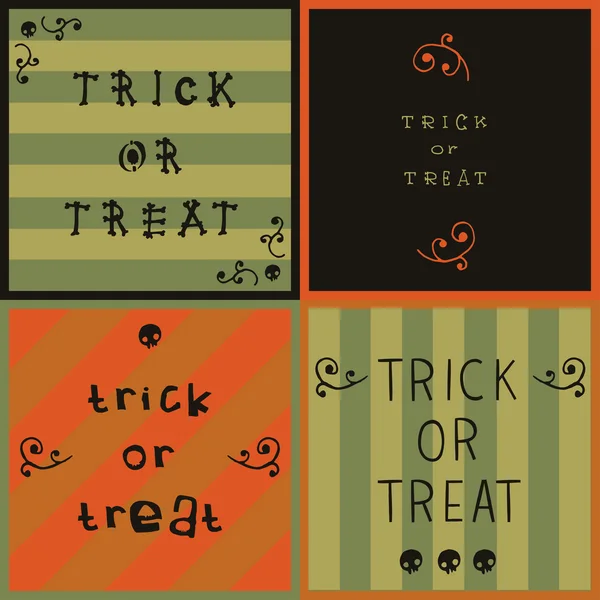 Halloween "Trick or treat" postcard invitation — Stock Vector