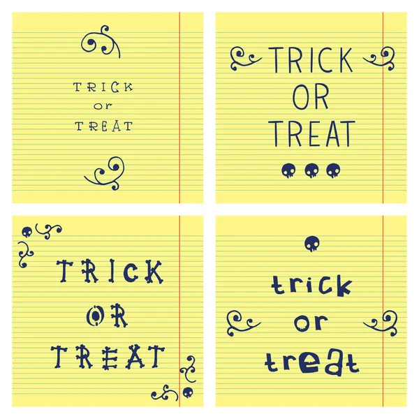 Halloween "trick or treat" invitation de carte postale — Image vectorielle