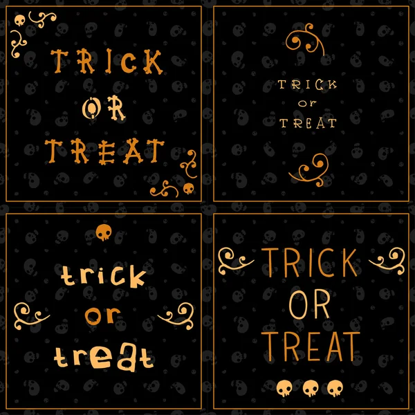 Halloween "trick or treat" invitation de carte postale . — Image vectorielle