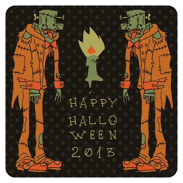 Halloween party postcard invitation. Stok Illüstrasyon