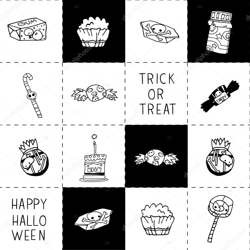 black and white candy clipart