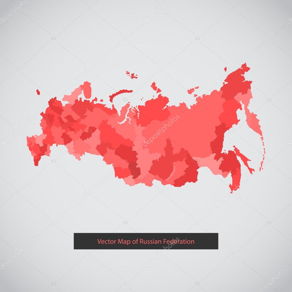 Mapa da Federação Russa com assuntos federais imagem vetorial de Volina©  330120816