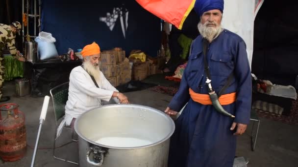 New Delhi Indie Grudnia 2020 Indyjscy Rolnicy Sikh Hinduiści Pendżabu — Wideo stockowe