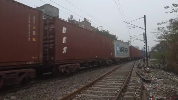 Yeni Delhi Hindistan Ekim 2020 124 Sefer Sayılı Tren 124Nolu — Stok video