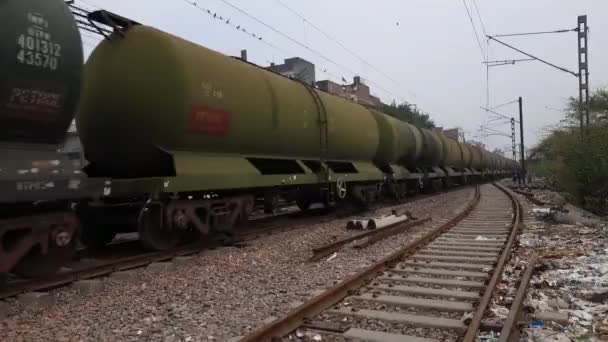 New Delhi India Oktober 2020 Trein Oversteken Express Train Videos — Stockvideo