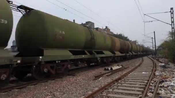 New Delhi India Oktober 2020 Trein Oversteken Express Train Videos — Stockvideo
