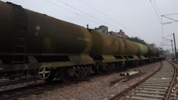 New Delhi Indie Říjen 2020 Vlak Přejezd Express Train Videos — Stock video