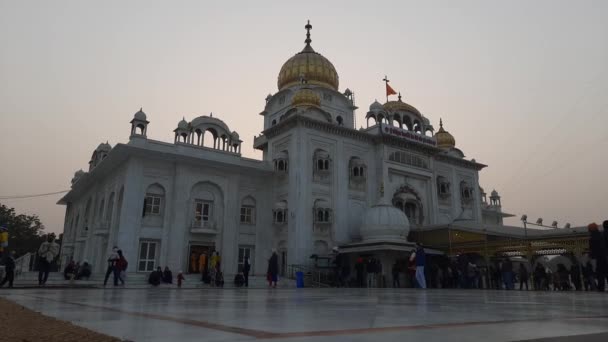 New Delhi India Ianuarie 2021 Gurdwara Bangla Sahib Este Cel — Videoclip de stoc