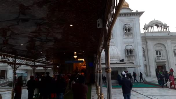 Nueva Delhi India Enero 2021 Gurdwara Bangla Sahib Más Prominente — Vídeos de Stock