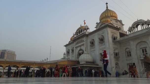 New Delhi Indien Januari 2021 Gurdwara Bangla Sahib Den Mest — Stockvideo