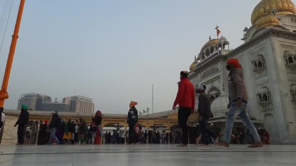 New Delhi Indien Januari 2021 Gurdwara Bangla Sahib Den Mest — Stockvideo