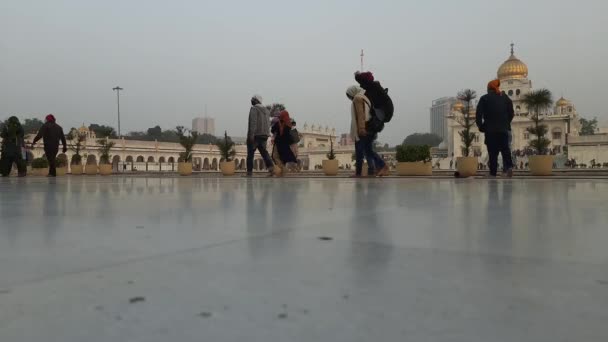 Nueva Delhi India Enero 2021 Gurdwara Bangla Sahib Más Prominente — Vídeos de Stock