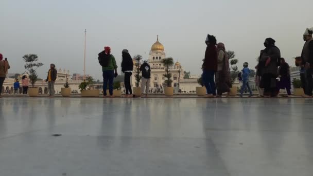 New Delhi Indien Januari 2021 Gurdwara Bangla Sahib Den Mest — Stockvideo