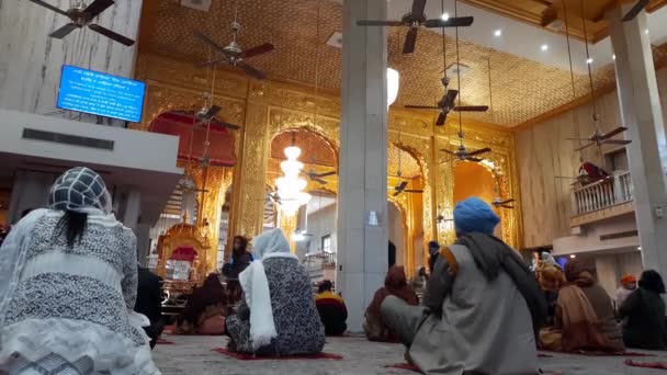 New Delhi Indien Januari 2021 Gurdwara Bangla Sahib Den Mest — Stockvideo