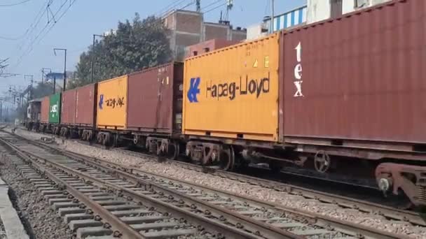 Nueva Delhi India Octubre 2020 Cruce Trenes Express Train Videos — Vídeo de stock
