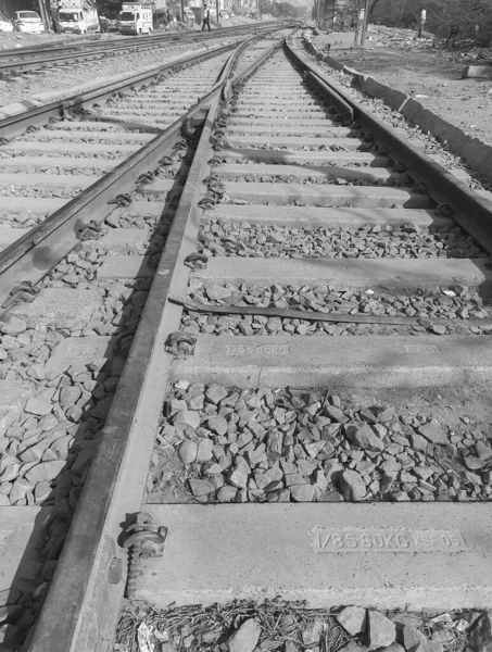 View Railway Tracks Middle Day Time Delhi India Indian Railways — Stock Photo, Image