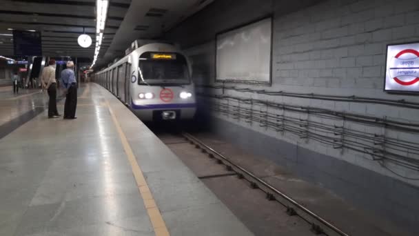 Neu Delhi Indien Januar 2022 Blick Die Bahn Station Delhi — Stockvideo