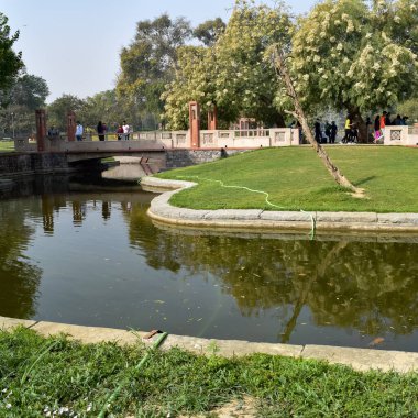 Yeni Delhi Hindistan 7 Mart 2021 - Delhi Hindistan 'da Sunder Anaokulu içindeki mimari mezarın içerisindeki Sunder Anaokulu, Humayun' un Delhi 'deki Mezarı yakınlarındaki Dünya Mirası Alanı, Sunder Çocuk Yuvası