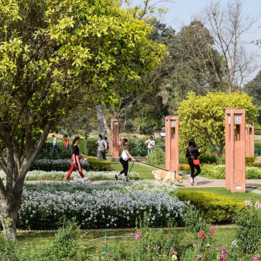 Yeni Delhi Hindistan 7 Mart 2021 - Delhi Hindistan 'da Sunder Anaokulu içindeki mimari mezarın içerisindeki Sunder Anaokulu, Humayun' un Delhi 'deki Mezarı yakınlarındaki Dünya Mirası Alanı, Sunder Çocuk Yuvası