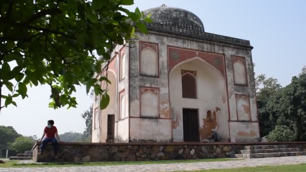 Wewnątrz Widok Architektury Grobowca Wewnątrz Żłobka Sunder Delhi Indie Sunder — Wideo stockowe