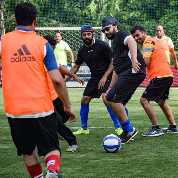 New Delhi Indie Lipca 2019 Piłkarze Lokalnej Drużyny Piłkarskiej Podczas — Zdjęcie stockowe