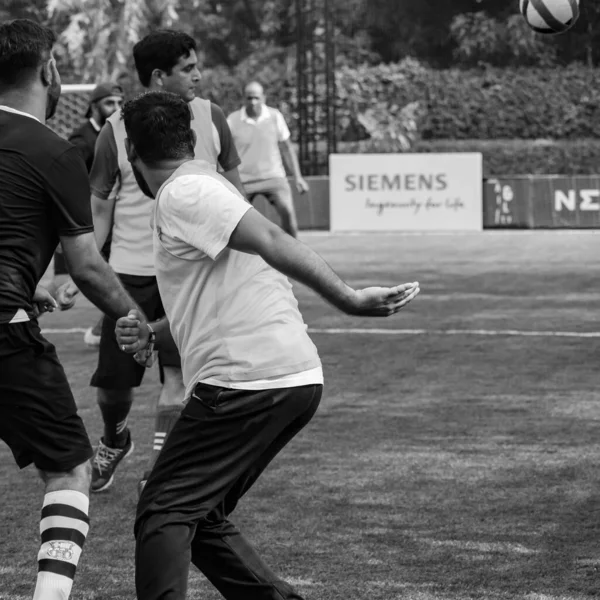 Delhi Índia Julho 2019 Futebolistas Time Futebol Local Durante Jogo — Fotografia de Stock