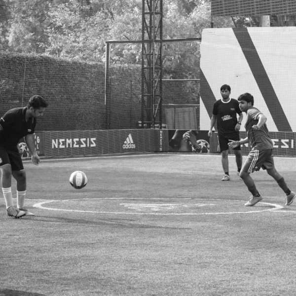 New Delhi Indie Července 2019 Fotbalisté Místního Fotbalového Týmu Během — Stock fotografie