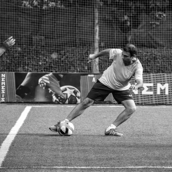 Delhi Índia Julho 2019 Futebolistas Time Futebol Local Durante Jogo — Fotografia de Stock