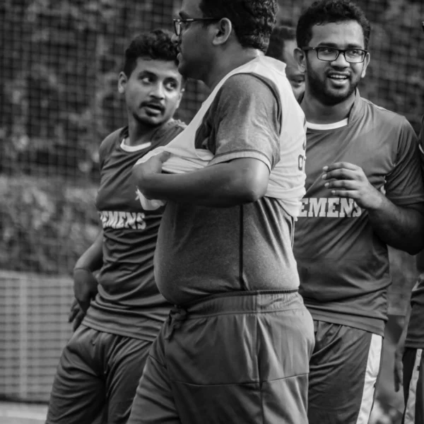 Delhi India Ιουλίου 2019 Ποδοσφαιριστές Της Τοπικής Ποδοσφαιρικής Ομάδας Κατά — Φωτογραφία Αρχείου