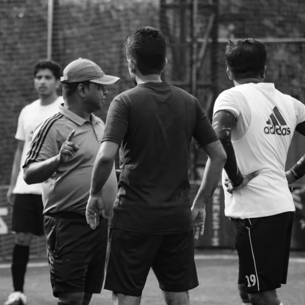 Dillí Indie Července 2019 Fotbalisté Místního Fotbalového Týmu Během Utkání — Stock fotografie