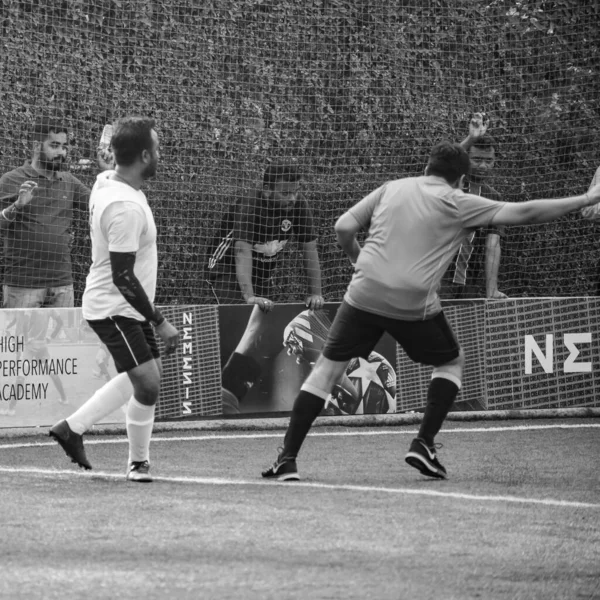 Delhi Índia Julho 2019 Futebolistas Time Futebol Local Durante Jogo — Fotografia de Stock