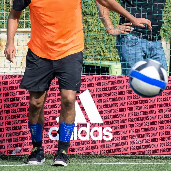 Nova Deli Índia Julho 2019 Futebolistas Time Futebol Local Durante — Fotografia de Stock