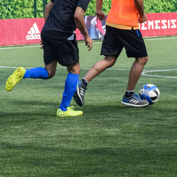 Nova Deli Índia Julho 2019 Futebolistas Time Futebol Local Durante — Fotografia de Stock